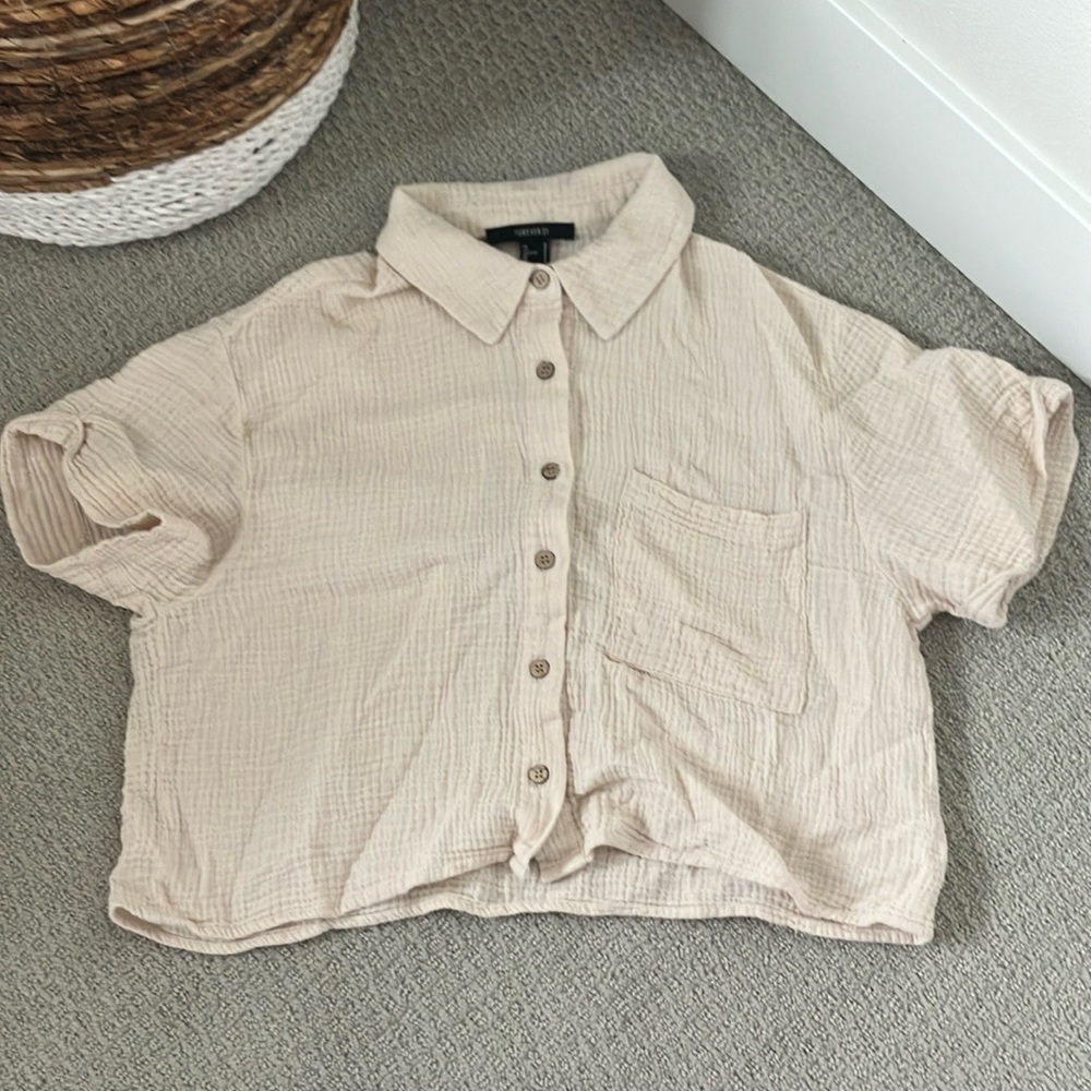 Buttoned tan shirt